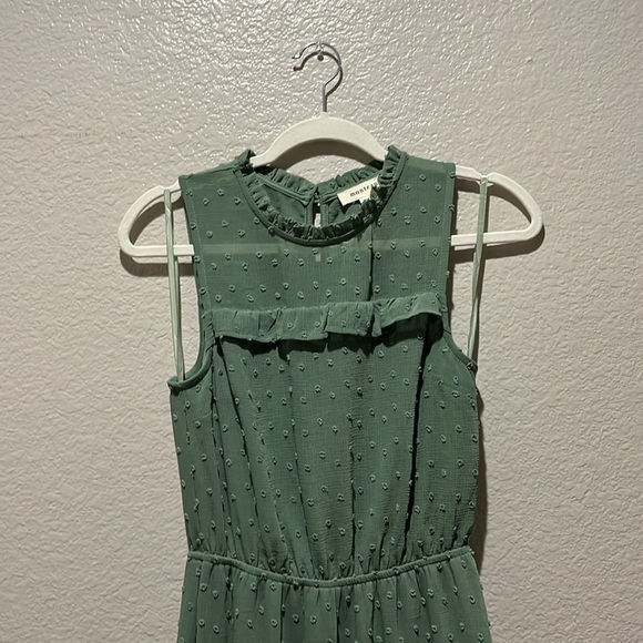 monteau boho high neck polka dot textured tier dress womens size small - Picture 4 of 11